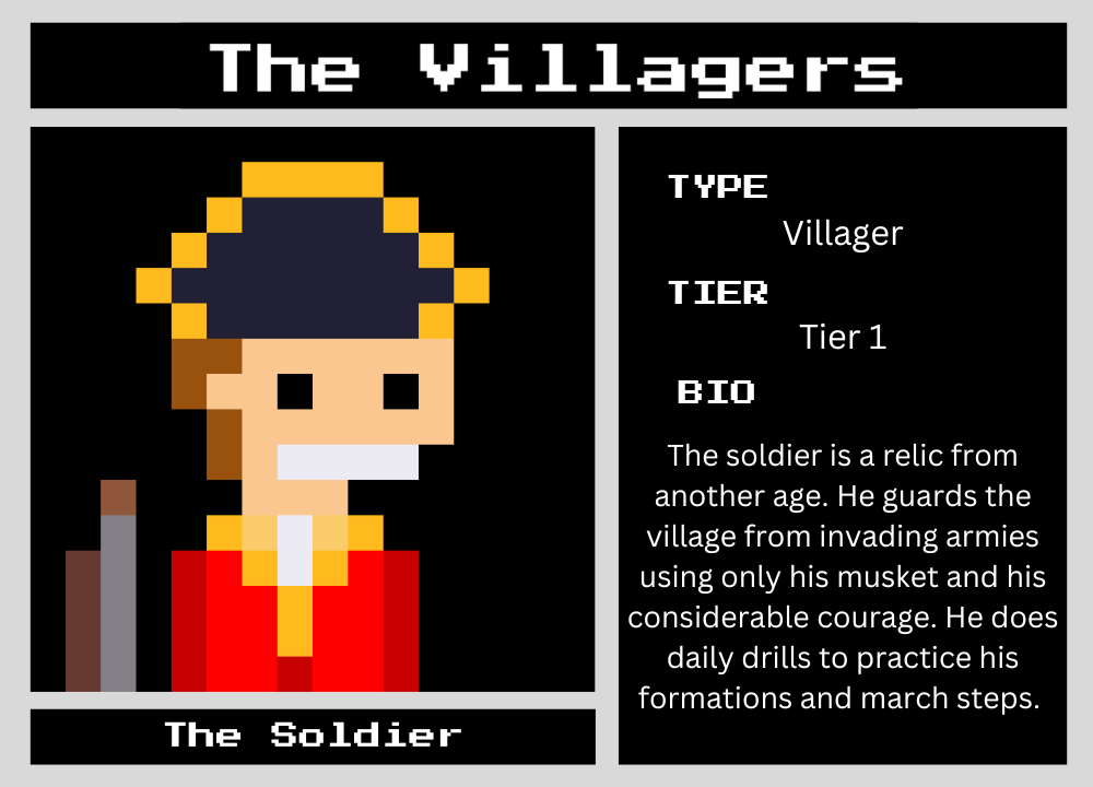 The Soldier biography card